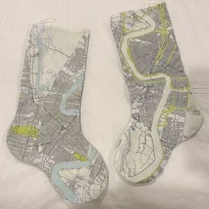 Ellen Macomber New Orleans Map Print Stockings